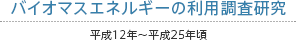 バイオマスエネルギーの利用調査研究 平成12年～平成25年頃